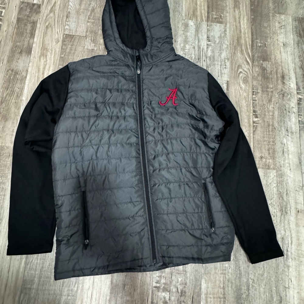 Men's Black and Gray Hooded Jacket